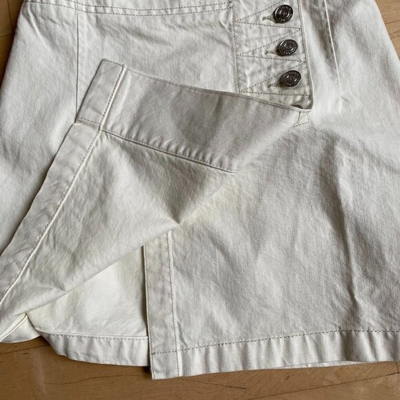 𝅺CURRENT/ELLIOTT BNWT White Jean Mini Wrap Skirt 25 - Picture 9 of 10